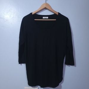 Babaton Basic Black Tee side Slits Size medium 3/4 Sleeves Women's Size Small